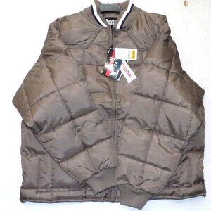 New With Tags Silver Rider Beige Quilted Jacket Men Size 4XL/4XG